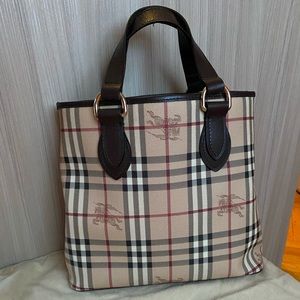 Authentic Burberry Haymarket check tote